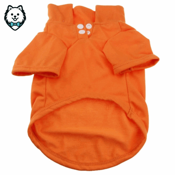 polo d'été orange respirant pour chien spitz