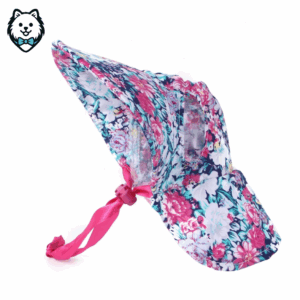 Chapeau pour chien spitz avec motifs floraux
