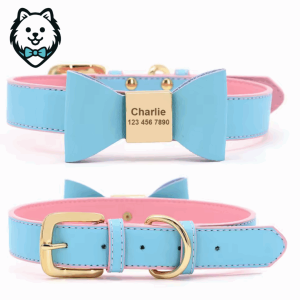 collier noeud papillon pour chien personnalisé en cuir pu souple (copie)