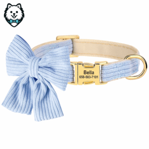 Collier personnalisé pour chien avec grand nœud papillon
