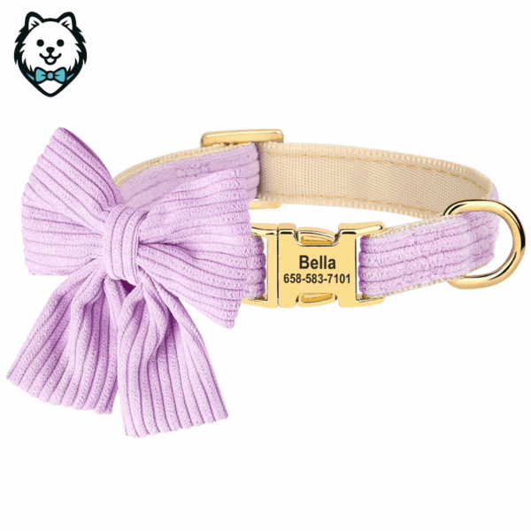 Collier personnalisé pour chien avec grand nœud papillon