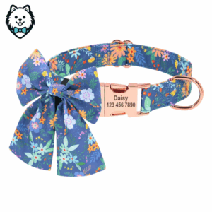 collier personnalisé pour chien avec grand nœud papillon