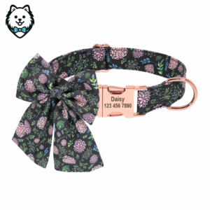 collier personnalisé pour chien avec grand nœud papillon