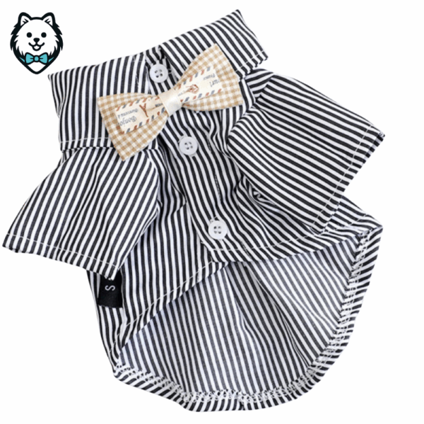 chemise pour chien spitz blanc et noir à rayures