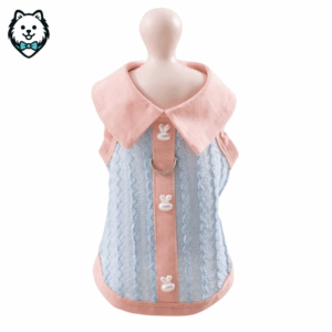 chemise à col polo pour chien spitz à couleur contrastée