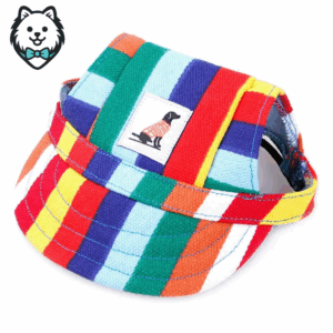 casquette pour chien spitz avec sangle de cou