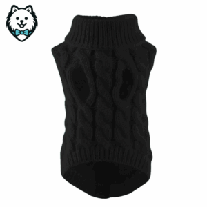 Pull d'hiver chaud en laine et maille torsadée pour chien spitz