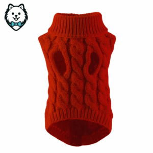 Pull d'hiver chaud en laine et maille torsadée pour chien spitz
